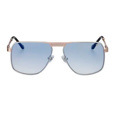 Vintage Frames Company Medellin 18kt Two-tone Rose Gold In Blue