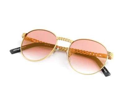 Vintage Frames Company Miami Vice Cuban Link Edition 24kt Gold In Brown