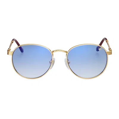 Vintage Frames Company Miami Vice Signature Series 18kt Gold In Blue