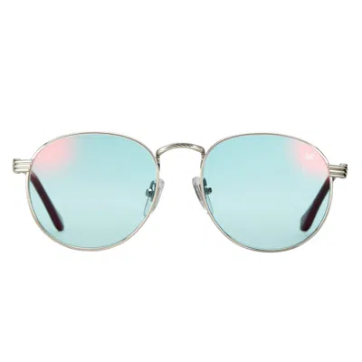 Vintage Frames Company Miami Vice Signature Series 18kt White Gold In Blue