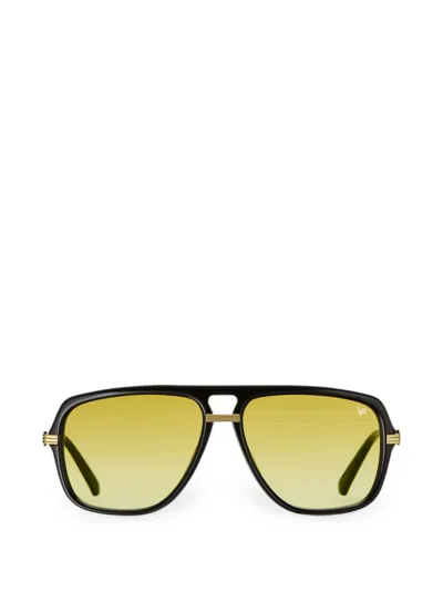 Vintage Frames Company Mirage Pilot-frame Sunglasses In Black