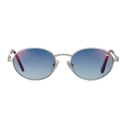 Vintage Frames Company Pac Signature Series 18kt White Gold In Blue