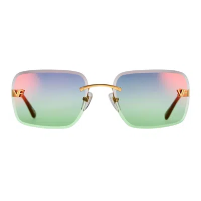 Vintage Frames Company Rivington Xl Rimless Drill Mount 24kt Gold In Multi