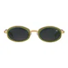 Vintage Frames Company Sincere 24kt Gold And Matte Green In Green