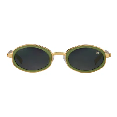 Vintage Frames Company Sincere 24kt Gold And Matte Green