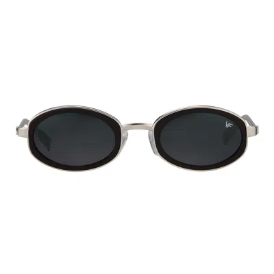 Vintage Frames Company Sincere 24kt White Gold And Matte Black In Silver