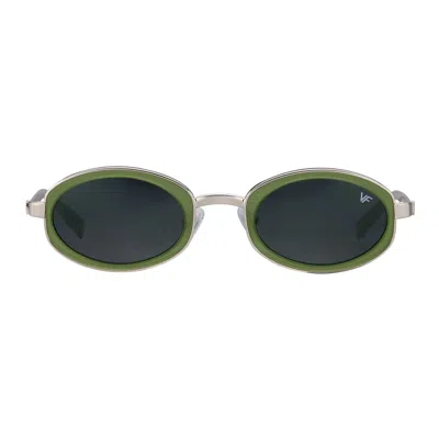 Vintage Frames Company Sincere 24kt White Gold And Matte Green
