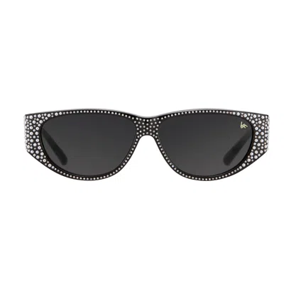 Vintage Frames Company Slash Black Acetate Swarovski Crystals And Pearls Edition