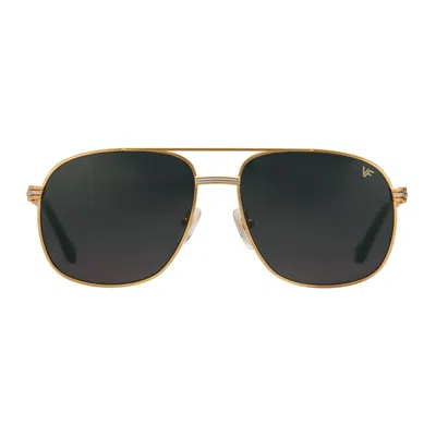 Vintage Frames Company Snatch Double Rope Edition 18kt Two-tone Gold In Black