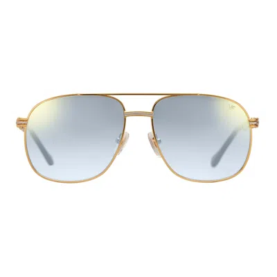 Vintage Frames Company Snatch Double Rope Edition 18kt Two-tone Gold In Blue