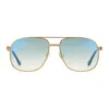 Vintage Frames Company Snatch Double Rope Edition 18kt Two-tone Gold In Blue