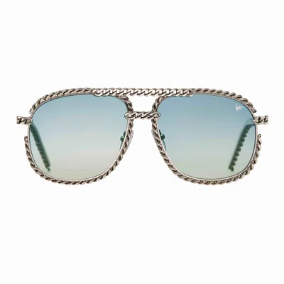 Vintage Frames Company Snatch Full Cuban Edition 24kt White Gold In Green