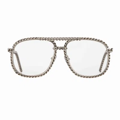 Vintage Frames Company Snatch Full Cuban Edition 24kt White Gold In Metallic