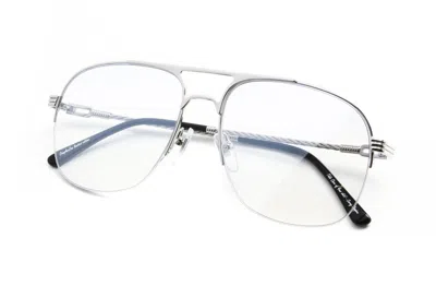 Vintage Frames Company Snatch Half Rim 18kt White Gold In Metallic