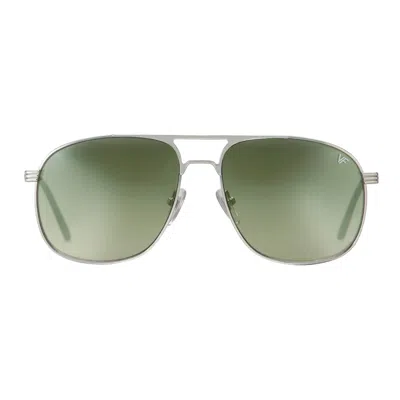 Vintage Frames Company Snatch Signature Series 18kt White Gold In Green