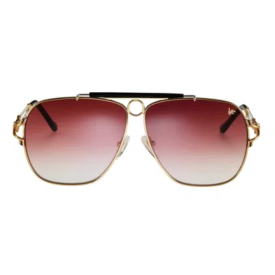 Vintage Frames Company Sniper 24kt Two-tone Yellow Gold In Brown