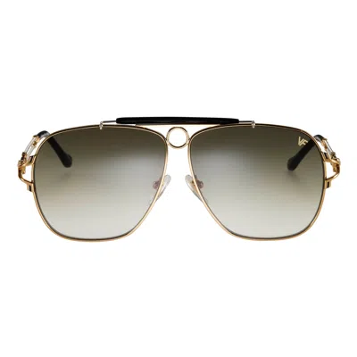 Vintage Frames Company Sniper 24kt Two-tone Yellow Gold In Black