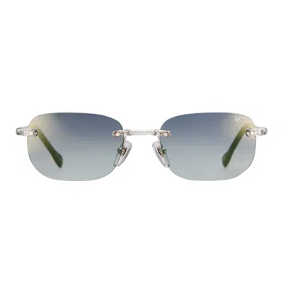 Vintage Frames Company Uncut Gems Rimless Drill Mount Black Nylon In Blue