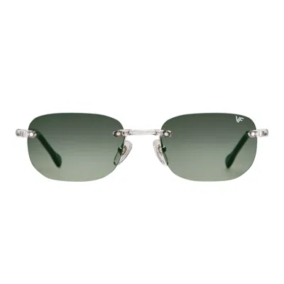 Vintage Frames Company Uncut Gems Rimless Drill Mount Black Nylon In Green