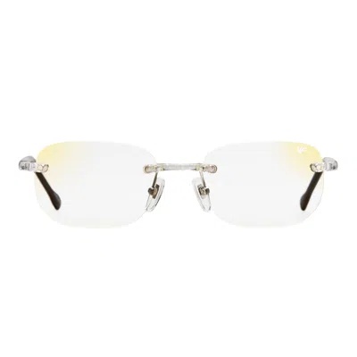 Vintage Frames Company Uncut Gems Rimless Drill Mount Black Nylon In White