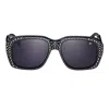Vintage Frames Company Xxl Black Acetate Swarovski Crystals Edition In Gray