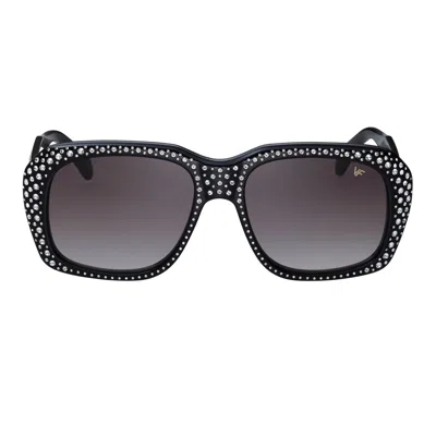 Vintage Frames Company Xxl Black Acetate Swarovski Crystals Edition
