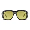 Vintage Frames Company Xxl Black Acetate Swarovski Crystals Edition In Black