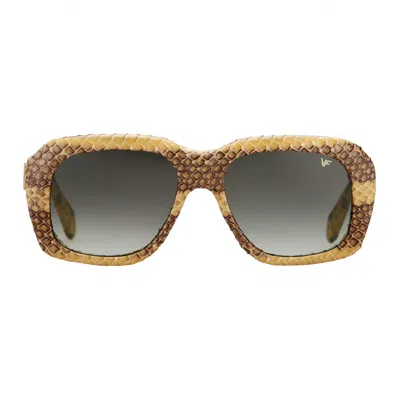 Vintage Frames Company Xxl Limited Edition Desert Brown Snakeskin In Gold
