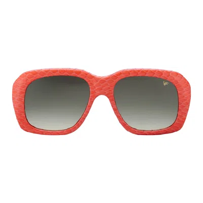 Vintage Frames Company Xxl Limited Edition Red Snakeskin In Orange