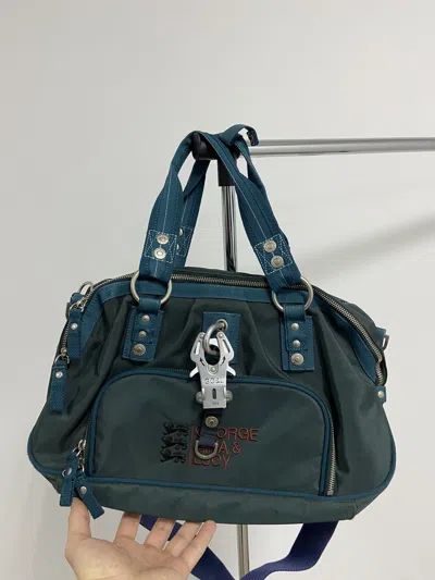 Pre-owned Vintage George Gina & Lucy Alyx Style Carabiner  Bag Shoulder In Green