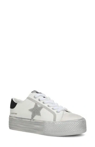 Vintage Havana Amaze Platform Metallic Sneaker In White