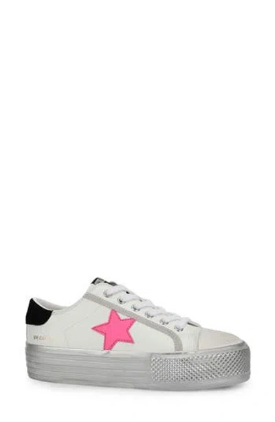Vintage Havana Amaze Platform Metallic Sneaker In White/pink Pop