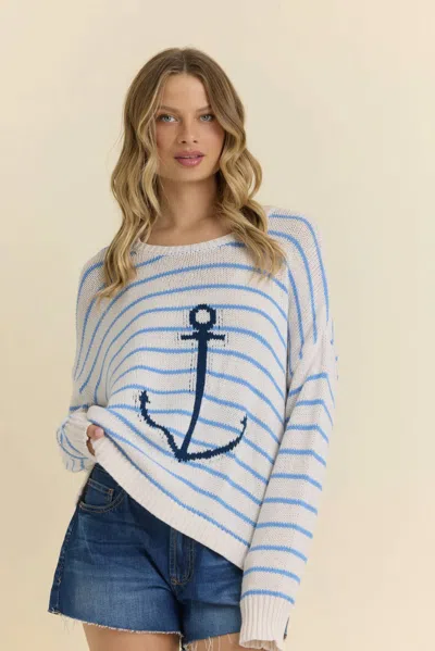 Vintage Havana Anchor's Away Striped Sweater In Blue