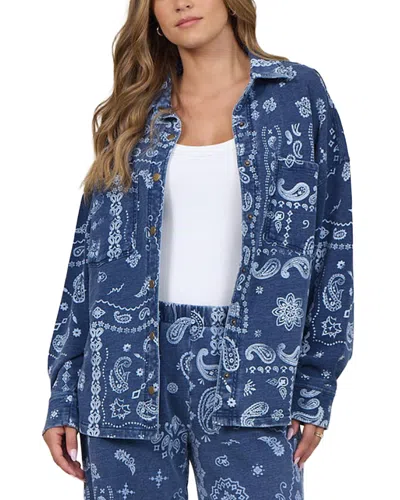 Vintage Havana Bandana Print French Terry Shirt In Blue