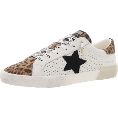Vintage Havana Bastille Womens Cushioned Footbed Leather Casual And Fashion Sneakers In White