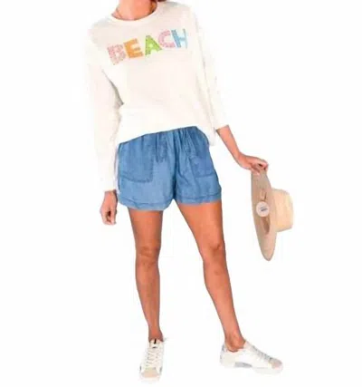 Vintage Havana Beach Crew Sweatshirt In White