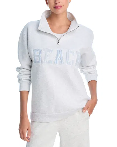 Vintage Havana Beach Quarter Zip Sweatshirt In Grey
