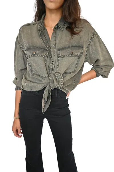 Vintage Havana Briar Top In Acid Washed In Multi