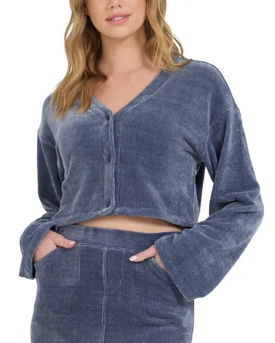 Vintage Havana Brush Cord Cardigan In Blue