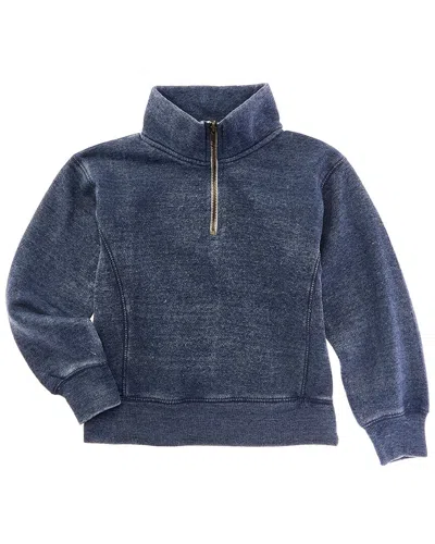 Vintage Havana Kids' Burnout 1/4-zip Pullover In Blue