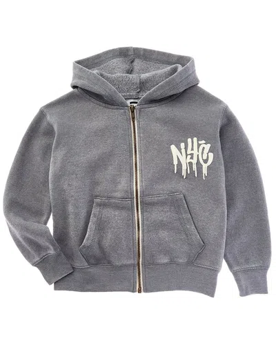 Vintage Havana Kids' Burnout Zip Hoodie In Gray