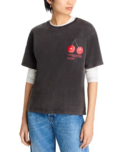Vintage Havana Cherry Graphic Tee In Black