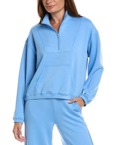 Vintage Havana Cloud Fleece Quarter Zip Pullover In Blue