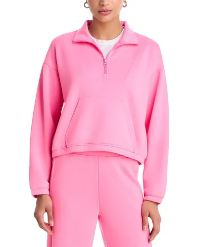 Vintage Havana Cloud Fleece Quarter Zip Sweatshirt In Pink