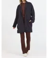 Vintage Havana Cloud Fleece Trench Jacket In Black In Black