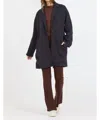 Vintage Havana Cloud Fleece Trench Jacket In Black In Black