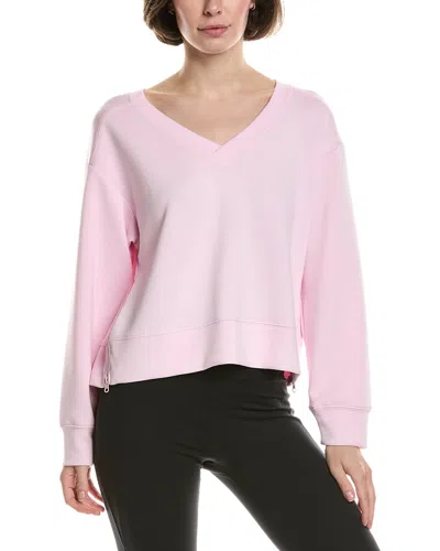 Vintage Havana Cloud Fleece V-neck Pullover In Pink