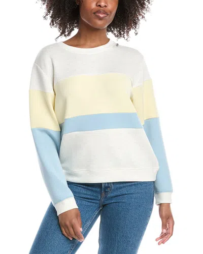 Vintage Havana Colorblock Cloud Fleece Sweatshirt In White