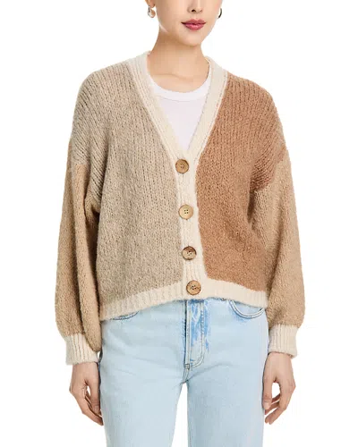 Vintage Havana Colorblocked Cardigan Sweater In Neutral