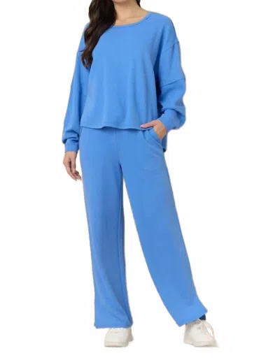 Vintage Havana Comfort Cord Crew Sweater In Marine Blue In Purple